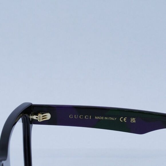 🕶️ New Gucci GG1476OK 003 Eyeglasses - Black/Purple And Green Havana Frame - Picture 6 of 9